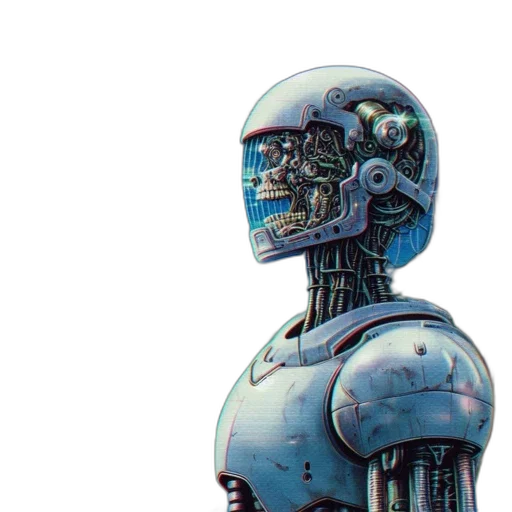 robot, concept art, cyberpunk, comic book art transparent PNG cut-out