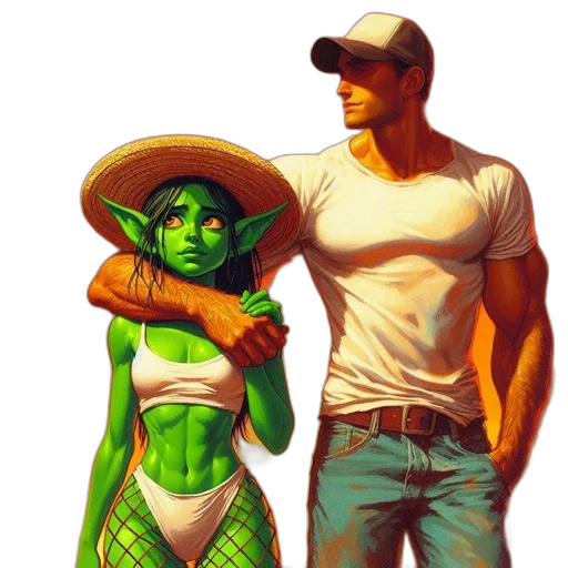 hat, concept art, comic book art, fantasy art transparent PNG cut-out
