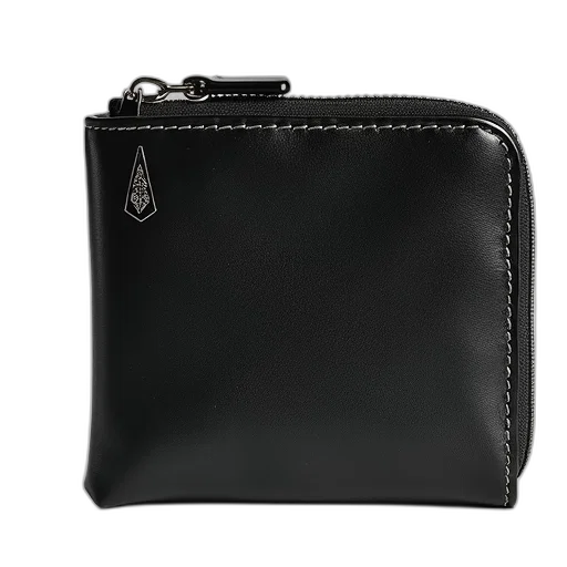 black, leather, wallet, silver transparent PNG cut-out