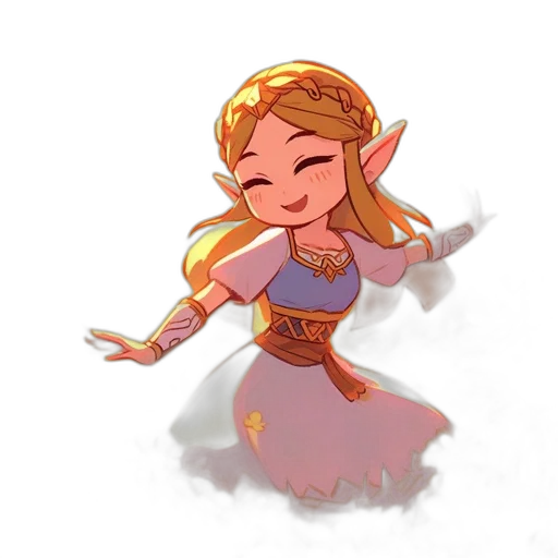 crown, dress, staff, pixel art transparent PNG cut-out
