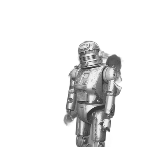 robot, staff, jacket, weapon transparent PNG cut-out