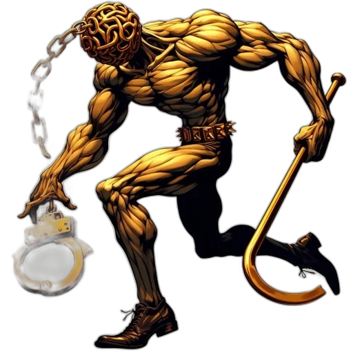 creature, robot, staff, weapon transparent PNG cut-out