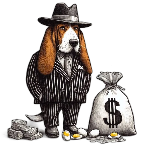 concept art, well-groomed, basset, hound transparent PNG cut-out