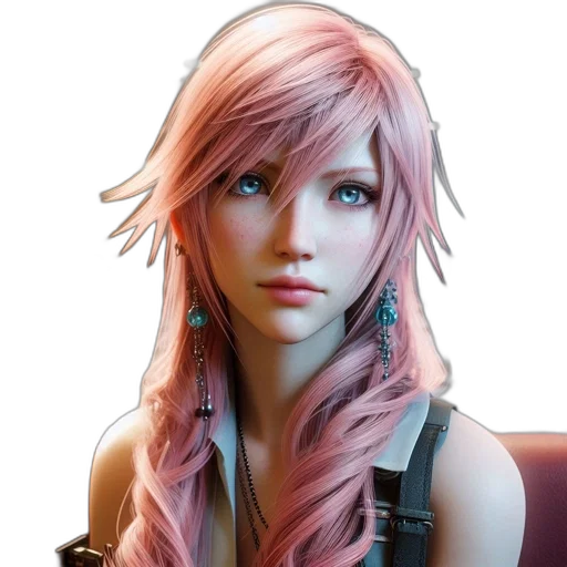 face, hair, photorealistic, fantasy art transparent PNG cut-out