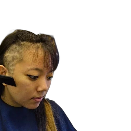 hair, staff, face, cyberpunk transparent PNG cut-out