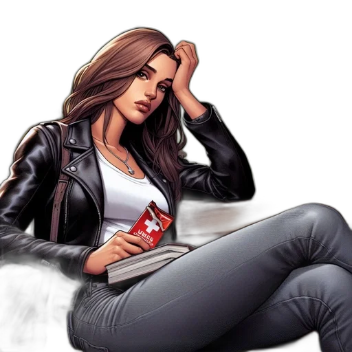 jacket, comic book art, concept art, photorealistic transparent PNG cut-out