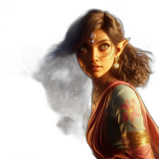 face, fantasy art, concept art, photorealistic transparent PNG cut-out