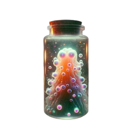 bottle, creature, 3d render, concept art transparent PNG cut-out