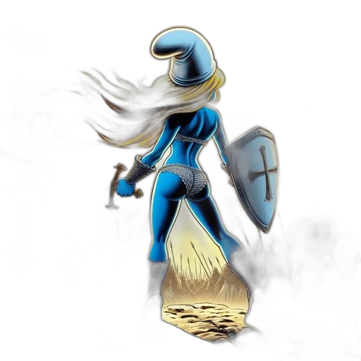 robot, staff, sword, concept art transparent PNG cut-out