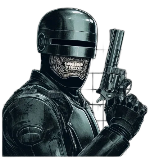 robot, mask, weapon, face transparent PNG cut-out