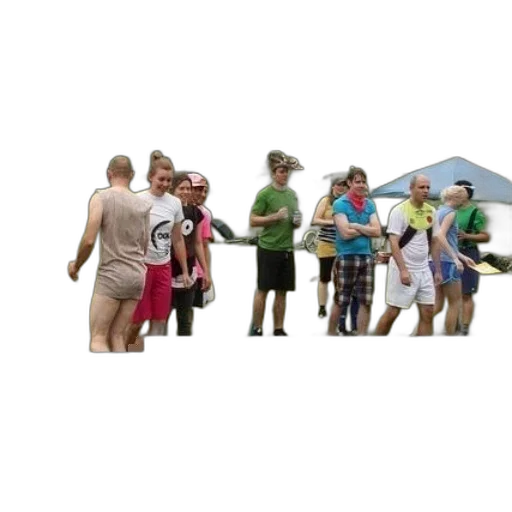 staff, umbrella, beach, group transparent PNG cut-out