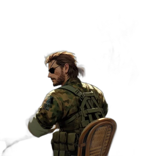 jacket, weapon, staff, face transparent PNG cut-out