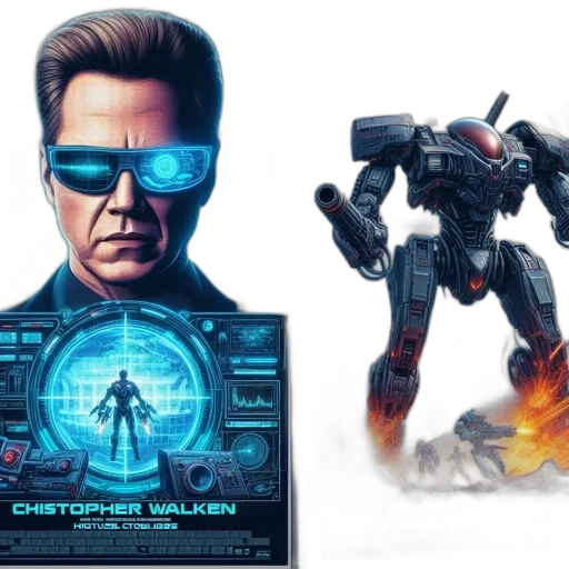 robot, concept art, comic book art, cyberpunk transparent PNG cut-out