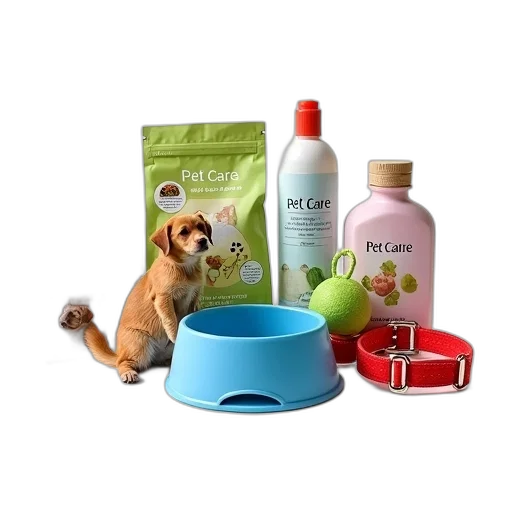 collection, various, pet-related, items transparent PNG cut-out
