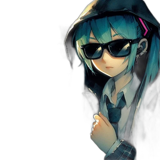 jacket, staff, robot, cyberpunk transparent PNG cut-out