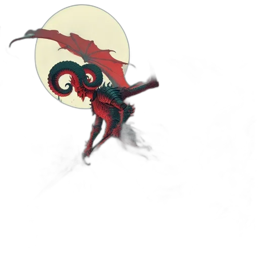 dragon, creature, mask, staff transparent PNG cut-out