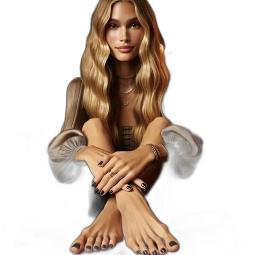 hair, jewelry, shoes, photorealistic transparent PNG cut-out