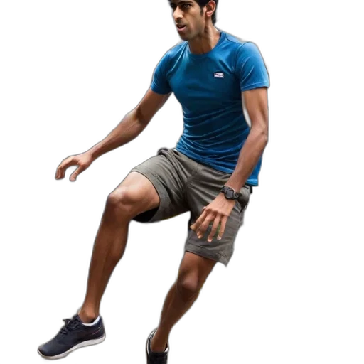 man, motion, wearing, shorts transparent PNG cut-out