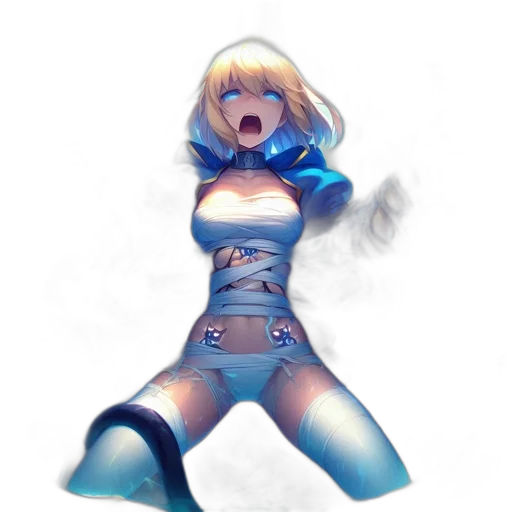 robot, dress, staff, creature transparent PNG cut-out