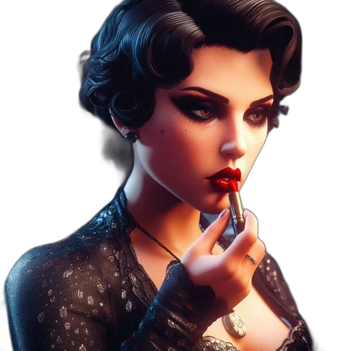 jewelry, dress, face, photorealistic transparent PNG cut-out