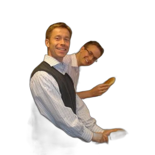 staff, food, jacket, shoes transparent PNG cut-out