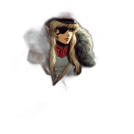 jacket, mask, dragon, staff transparent PNG cut-out