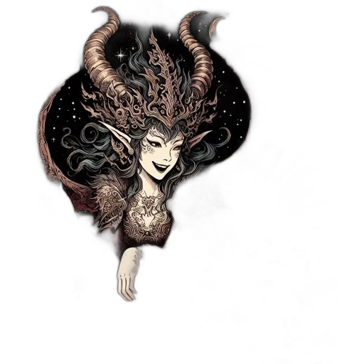 dragon, mask, creature, hair transparent PNG cut-out