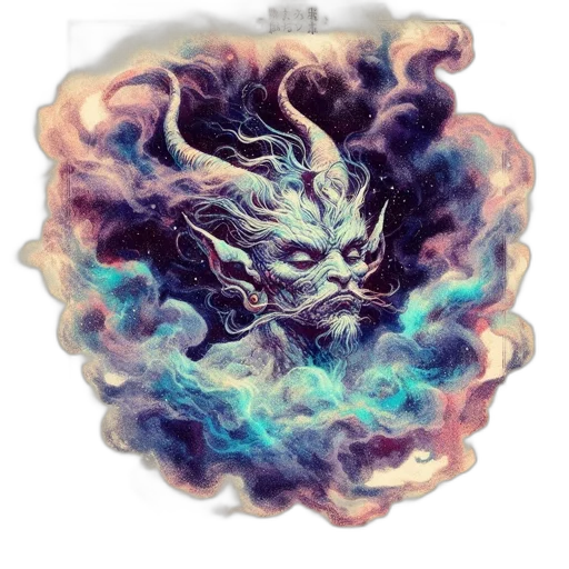 dragon, mask, creature, hair transparent PNG cut-out