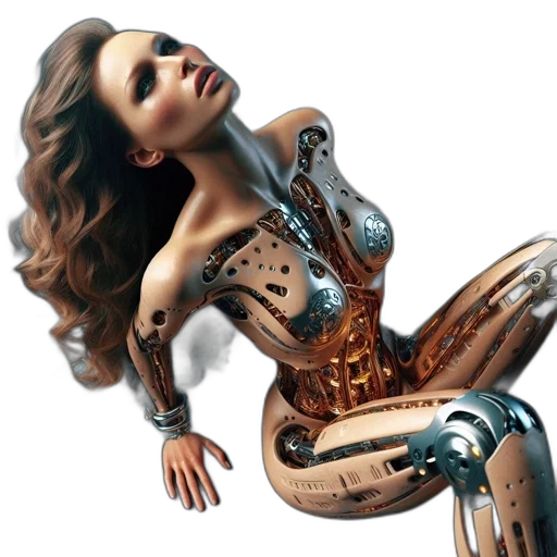 robot, dress, jewelry, 3d render transparent PNG cut-out