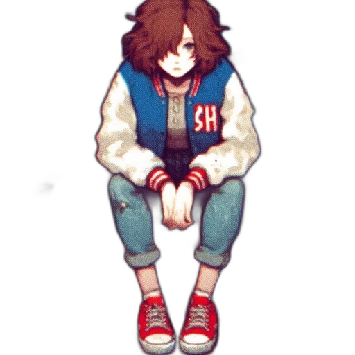 jacket, creature, face, hair transparent PNG cut-out