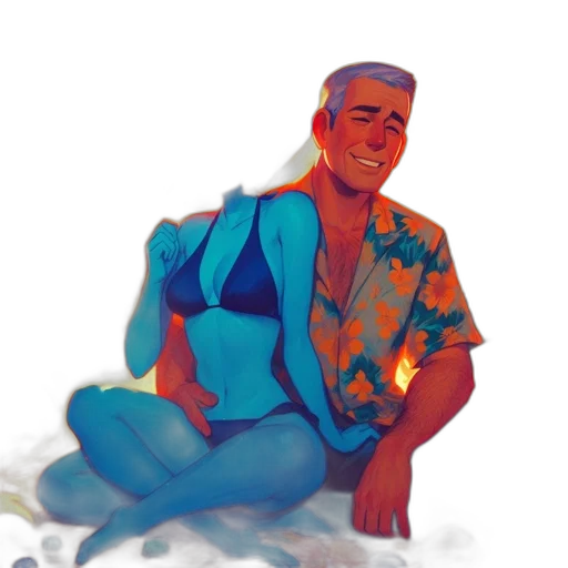jacket, concept art, vaporwave, watercolor transparent PNG cut-out