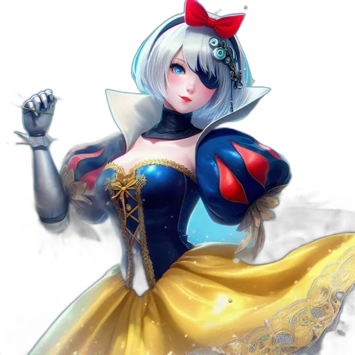 dress, crown, robot, staff transparent PNG cut-out