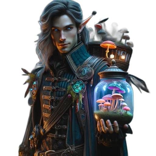 jacket, staff, weapon, face transparent PNG cut-out