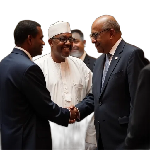 president, buhari, center, shakes transparent PNG cut-out