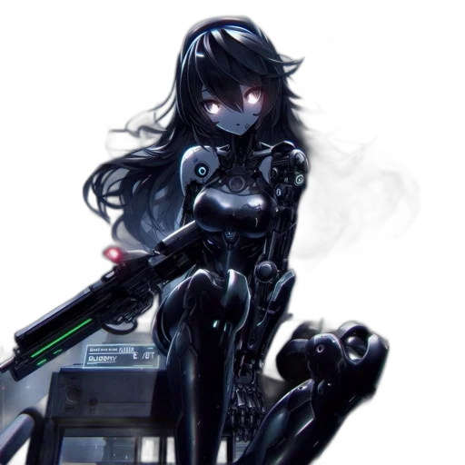 robot, cyberpunk, concept art, pixel art transparent PNG cut-out