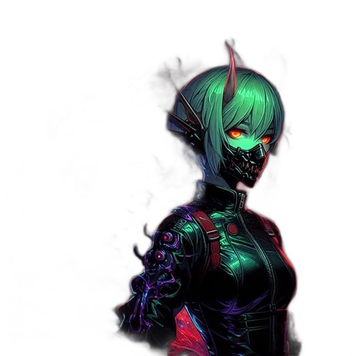 mask, dress, face, cyberpunk transparent PNG cut-out