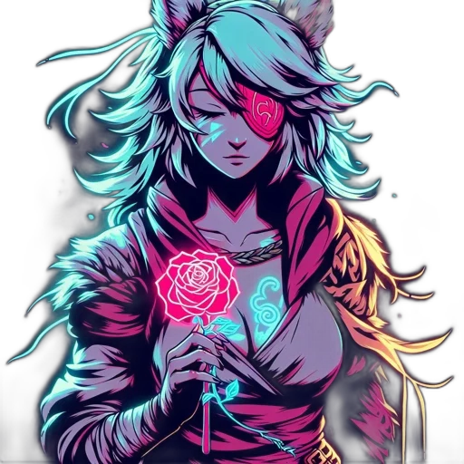 flower, staff, weapon, pixel art transparent PNG cut-out
