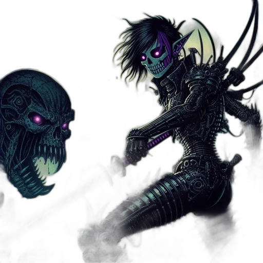 concept art, fantasy art, comic book art, cyberpunk transparent PNG cut-out