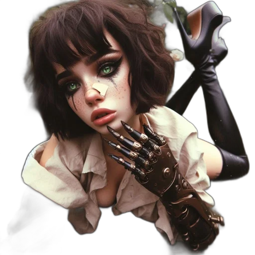robot, weapon, jacket, staff transparent PNG cut-out