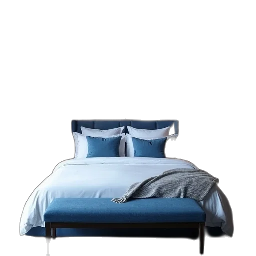 furniture, 3d render, blue, monochrome transparent PNG cut-out