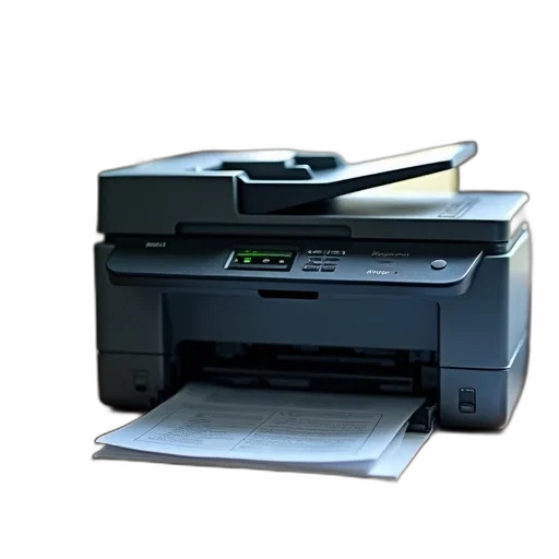 robot, 3d render, desk, printer transparent PNG cut-out