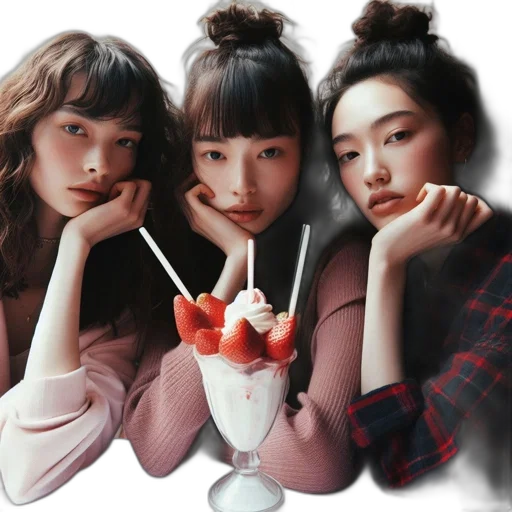 food, photorealistic, oil painting, vaporwave transparent PNG cut-out