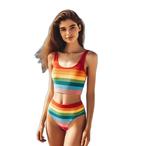 dress, colorful, neon, woman transparent PNG cut-out