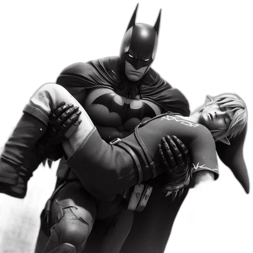 comic book art, concept art, photorealistic, batman transparent PNG cut-out