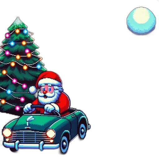 car, pixel art, concept art, snow transparent PNG cut-out