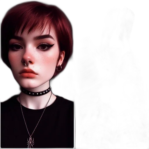 face, jewelry, hair, staff transparent PNG cut-out