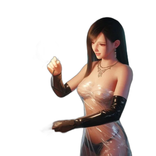 dress, robot, weapon, staff transparent PNG cut-out