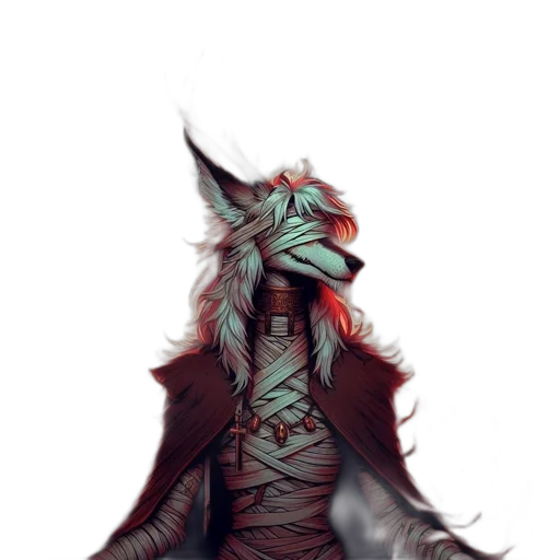 dragon, mask, creature, staff transparent PNG cut-out