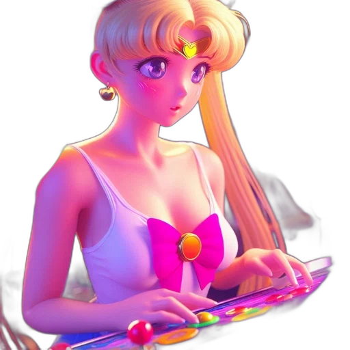 dress, robot, jewelry, vaporwave transparent PNG cut-out