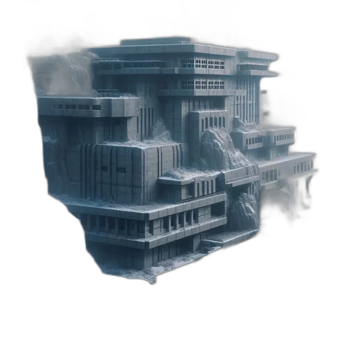 building, robot, concept art, 3d render transparent PNG cut-out